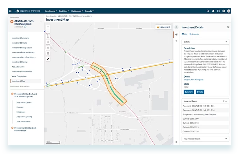 Alt Block Screenshot of Copperleaf GIS - Copperleaf Decision Analytics